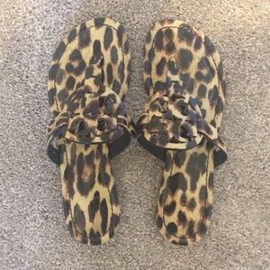 Tory Burch Patent Leather Leopard Sandals